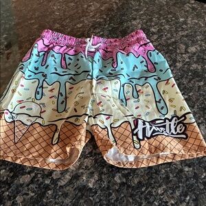 SHEIN Ice Cream Drip Kids Shorts - Pink, Blue, Yellow